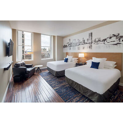 RI Hotel Contemporary Furniture Hotel Bathroom with Led Mirror Vanities Chairs Luggage Bench Wood Hotel Project Furniture