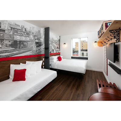 RI Hotel Contemporary Furniture Hotel Bathroom with Led Mirror Vanities Chairs Luggage Bench Wood Hotel Project Furniture