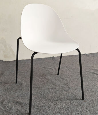 Studio 6 White Chair Gemini Hotel Task Chair PP Material and Black Metal Legs Hotel Chairs