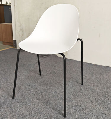 Studio 6 White Chair Gemini Hotel Task Chair PP Material and Black Metal Legs Hotel Chairs