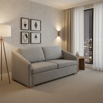 Homewood Daybreak Series Sofa Sleeper Customizable Hospitality Sofa Bed with Track Arm for Luxury Hotel Suite and Guestroom