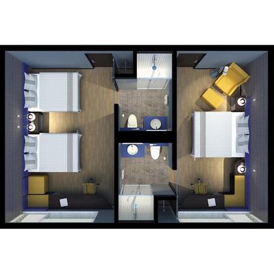 GLO Hotel Furniture Room Sets Queen Bed Standard Hotel Quality Lounge Sofa Fridge Cabinet Boutique Modern Usa Hotel Furniture