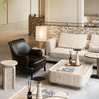 Modern Luxury Villa Living Room Furniture Set Custom Design High-End Eco-Friendly Leather Sofa Coffee Table Residential Interior