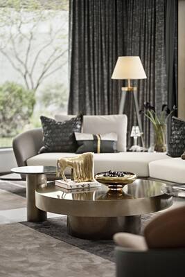 Modern Luxury Villa Living Room Set Throne Chairs Headboard Sofa Eco-Friendly Leather Customizable Color Size for Elegant Home