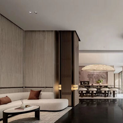 Custom Modern Luxury Villa Living Room Set High-End Residential Decoration with Elegant Sofa Ottoman Headboard Design