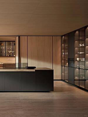 Modern Space Saving Kitchen Cabinet Island for Small Apartment with Corner Solution Pull Pantry Design Maximize Storage Capacity