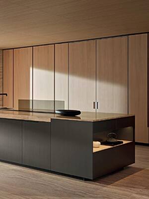 Modern Space Saving Kitchen Cabinet Island for Small Apartment with Corner Solution Pull Pantry Design Maximize Storage Capacity