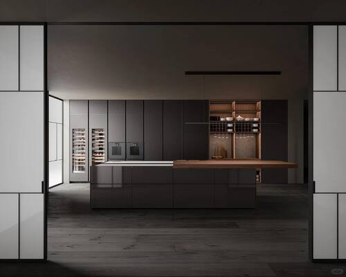 Luxury Modern Kitchen Cabinet Set with Melamine Board for 5 Star Hotel Resort Villa Premium Hardware & Ultimate Guest Experience