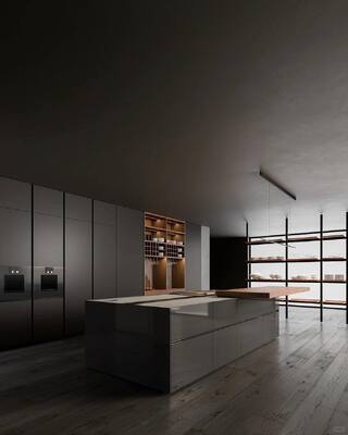 Luxury Modern Kitchen Cabinet Set with Melamine Board for 5 Star Hotel Resort Villa Premium Hardware & Ultimate Guest Experience