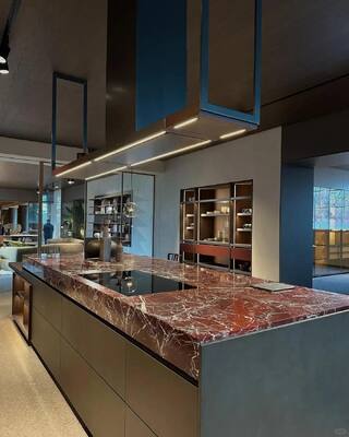 High Quality Songdesign Modern Kitchen Cabinet Islands Customizable Easy Clean Surface Hygienic Design Public Use
