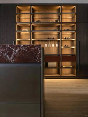 High Quality Songdesign Modern Kitchen Cabinet Islands Customizable Easy Clean Surface Hygienic Design Public Use