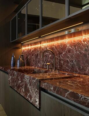 High Quality Songdesign Modern Kitchen Cabinet Islands Customizable Easy Clean Surface Hygienic Design Public Use