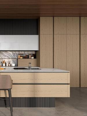 Modern Waterproof Wooden Island Kitchen Cabinet with Glass for Bathroom Laundry Room Apartment Home Use
