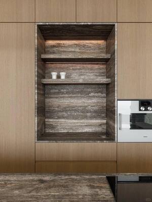 OEM Custom Modern Kitchen Cabinet Concealed Hinges Anti Rust Hardware Long Term Durability High Humidity Melamine Board MDF