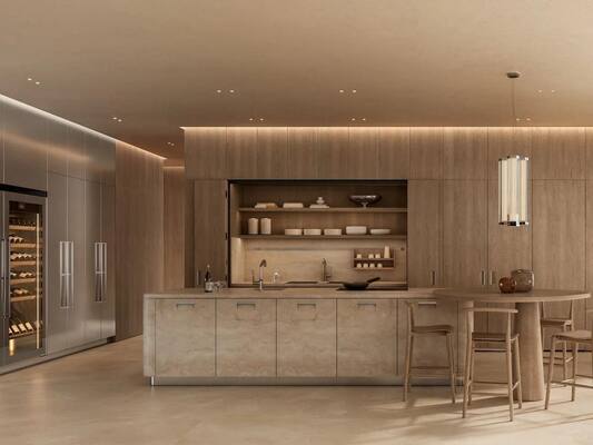 Low MOQ Custom Kitchen Cabinet with UV Coated Plywood Surface Easy to Clean and Scratch Resistant for Busy Family Kitchen