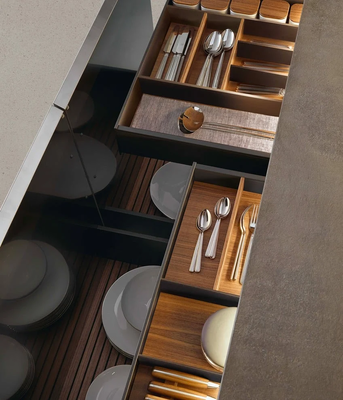 Custom Made Modern Kitchen Island with Glossy Finish Wooden Aluminum Frame Glass Door for Home Display Storage