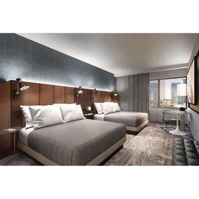 Tempo by Hliton Hospitality Custom Melamine 3 Star Hotel Furniture Designs Durable Condo Tv Wall Panel Hotel Bathroom Furniture