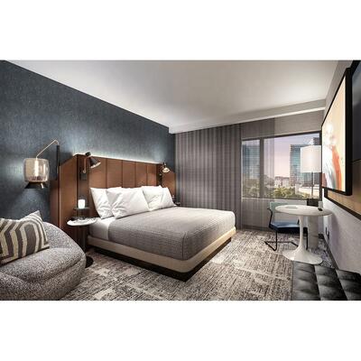 Tempo by Hliton Hospitality Custom Melamine 3 Star Hotel Furniture Designs Durable Condo Tv Wall Panel Hotel Bathroom Furniture