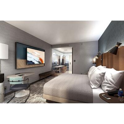 Tempo by Hliton Hospitality Custom Melamine 3 Star Hotel Furniture Designs Durable Condo Tv Wall Panel Hotel Bathroom Furniture