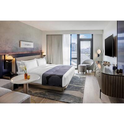 Curio Collection by Hilton 3-4 Star Custom Melamine Hotel Furniture Designs Durable Condo Tv Wall Panel Hotel Bathroom Furniture
