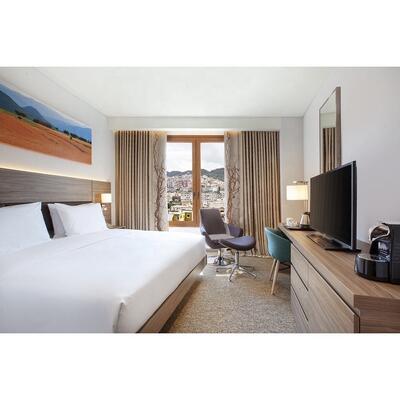 Hilton Hotels & Resorts Hotel Newly Renovated Room Furniture Cabinet with Mirror & Basin for Upper Upscale Hotel Bedroom Sets