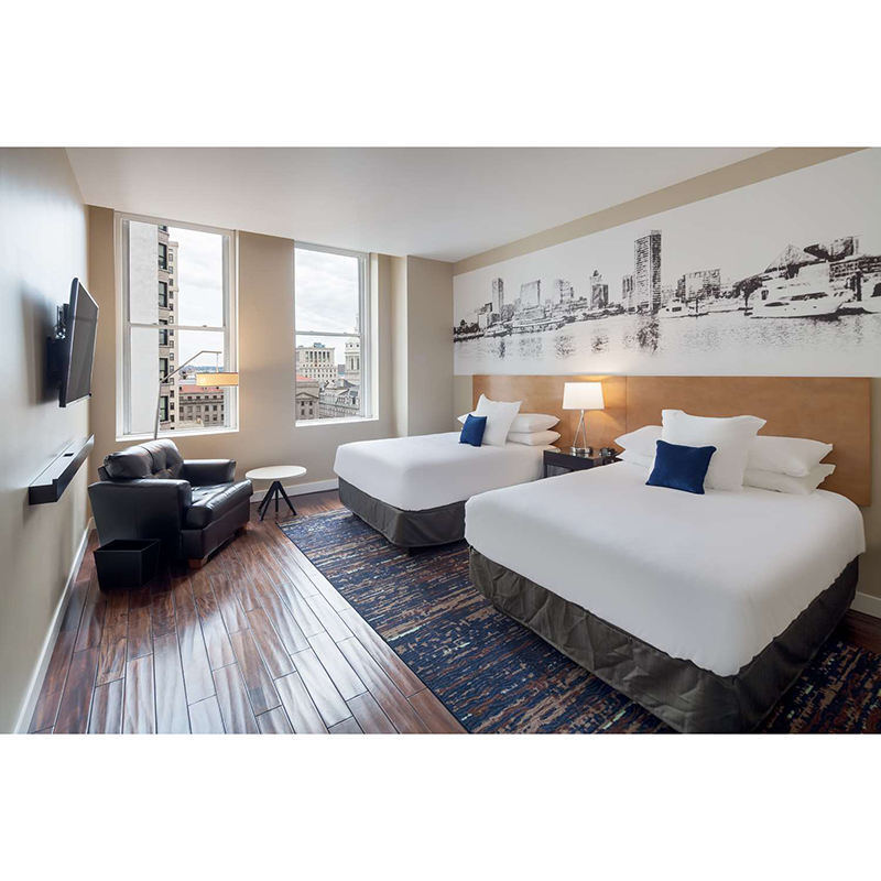 RI Hotel Contemporary Furniture Hotel Bathroom with Led Mirror Vanities Chairs Luggage Bench Wood Hotel Project Furniture