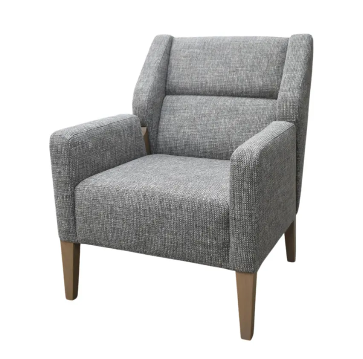 Homewood Daybreak High Back Lounge Armchair COM/COL Customizable Fabric Hospitality Seating for Luxury Hotel Guestroom and Suite