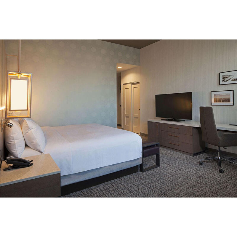 Curio Custom Modern Hotel Bedroom Set Guest Room Wardrobe Bed Base Headboard Chairs Sofa Liquidation Hotel Bedroom Furniture